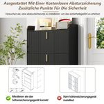 Shoe Cabinet 3 Doors 6 Adjustable Compartments Narrow Anti-tip Black