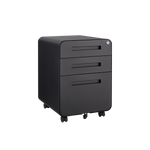 Mobile File Cabinet 3 Drawer Legal/Letter/A4 Under Desk Steel Black