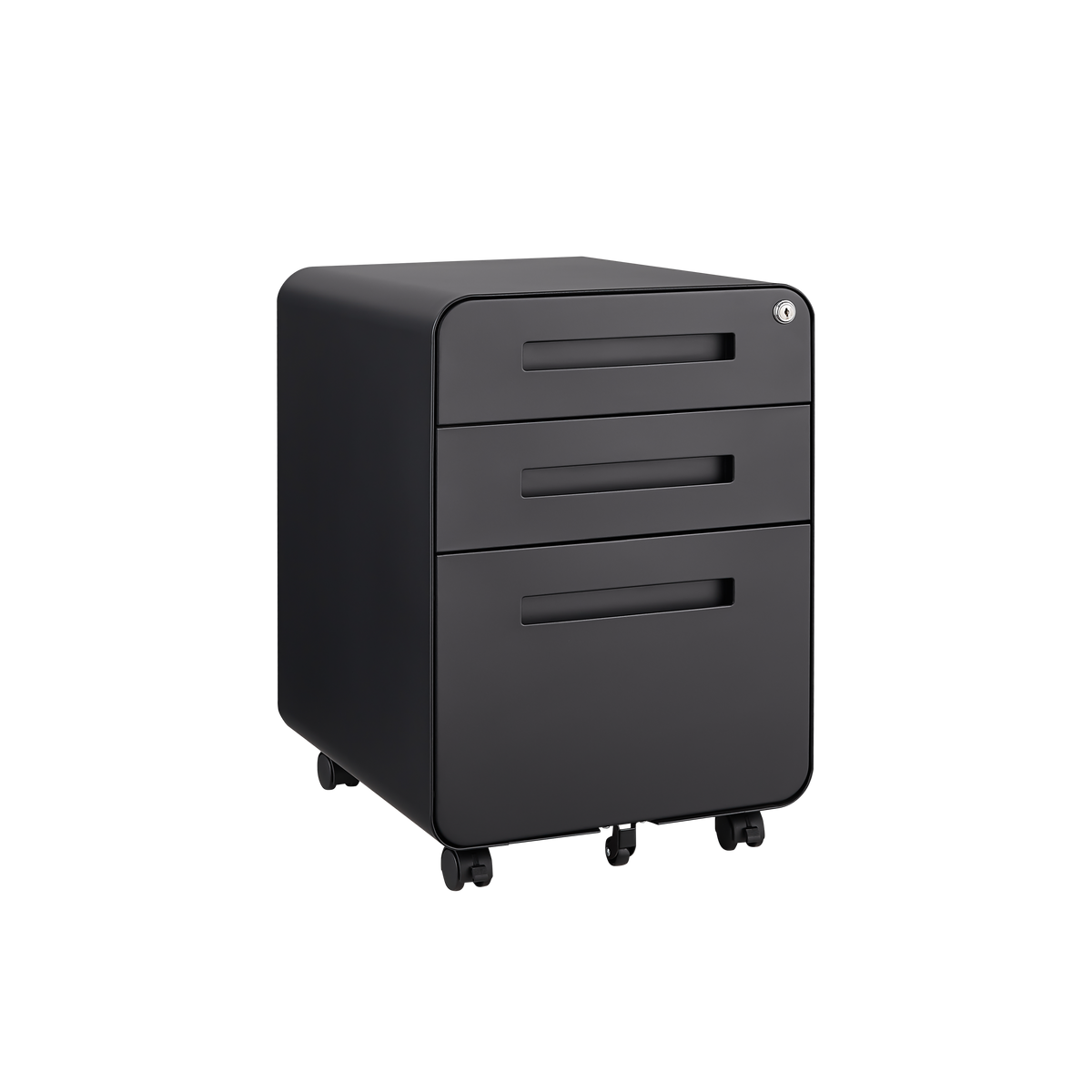 Mobile File Cabinet 3 Drawer Legal/Letter/A4 Under Desk Steel Black