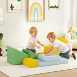 Soft Building Block Set, 12-Piece Washable Foam Blocks, Corduroy Pastel Colors