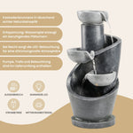 Garden Fountain with LED Lighting and Water Pump, Grey Artificial Stone