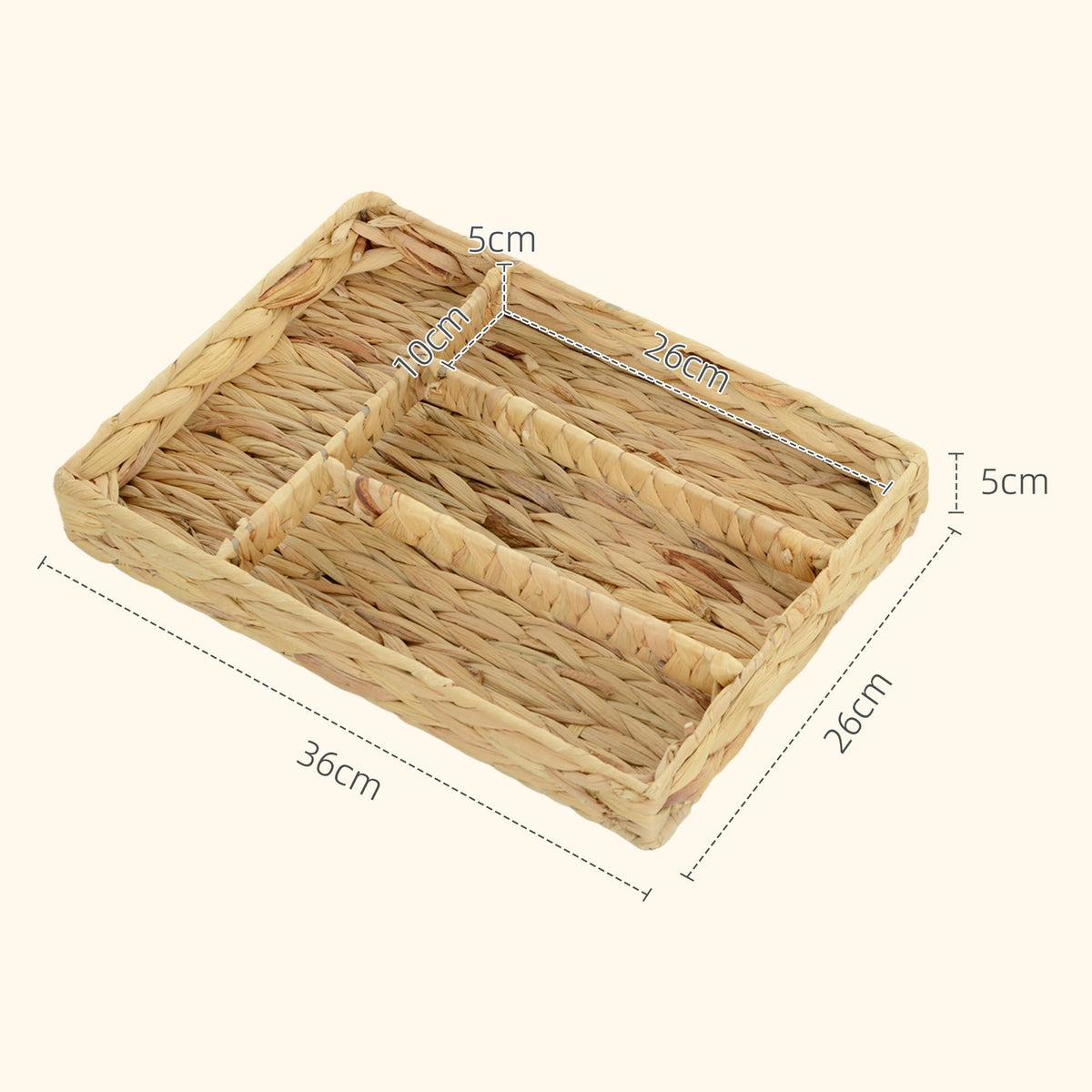 Storage Baskets Set of 2 Woven Water Hyacinth Natural Wood