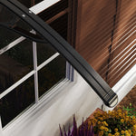 Front Door Canopy Lean-to Polycarbonate Weatherproof 75x100cm, Brown
