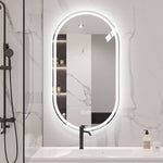 Frameless Oval Wall-Mounted Smart Mirror, Anti-Fog Touch Screen 60x90cm