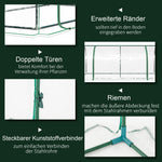 Greenhouse Cold Frame Plant House with Door, 200 x 100 x 80 cm, Steel/Plastic Green