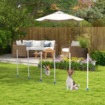 Dog Slalom Poles Agility Training Set with 600D Bag, Polyester White Blue