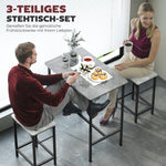 Bar Table Set with Bar Stools, 2 Chairs, Grey