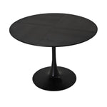 Dining Table Set for 4, Tulip Table with 4 Chairs, Black Table and Gray Chairs