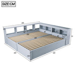 Sofa Bed 90/180x200cm with Hydraulic Storage & LED, Grey Wood