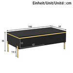 Modern Luxury TV Cabinet & Coffee Table Set - High-Gloss Gold Edges Storage