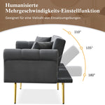 Sofa Bed, Modern 2-Seater with 3-Level Adjustable Backrest, Velvet