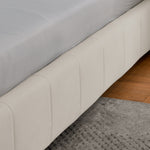 Double Bed 160x200cm Upholstered L-Shape Corner Frame - Velvet Beige