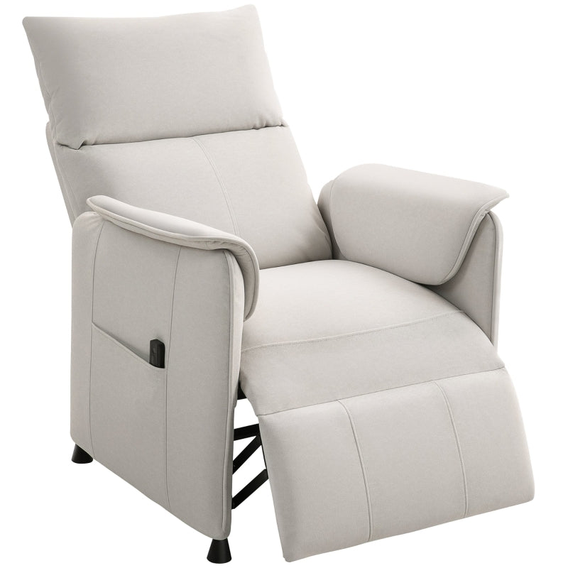 Electric Recliner Chair, Memory Function, Quiet, Adjustable, Pet-Friendly Faux Velvet, Cream