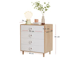 Nightstand/Chest of Drawers 4-Drawer Storage Cabinet Lacquered Panel White