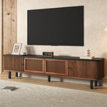 Modern Low TV Cabinet 190cm with Sliding & Mesh Doors