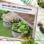 Raised Garden Bed 2-Piece Metal Planter, Open Bottom, 60x60x30 cm, Silver