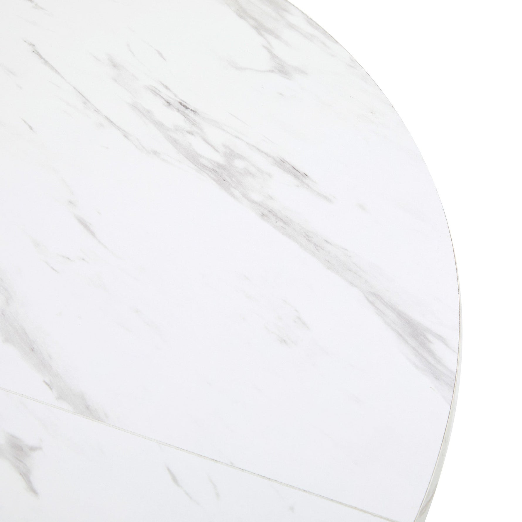 Dining Table Set 5-Piece Round 100cm Black Metal White MDF Green Velvet