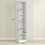 Bathroom Cabinet Narrow Tall 2 Doors Adjustable Shelves, White