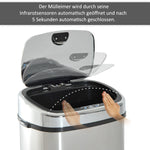 Automatic Trash Can Sensor Kitchen 68L, Stainless Steel Silver