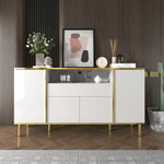 Sideboard, Chest of Drawers with 1 Drawer, High-Gloss White