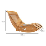 Outdoor Rocking Chair High Back Adjustable Pine Wood - Light Brown
