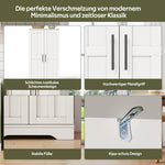 Kitchen Cabinet 120x60x40cm LED Sensor Light 2-Door Adjustable Shelves - White