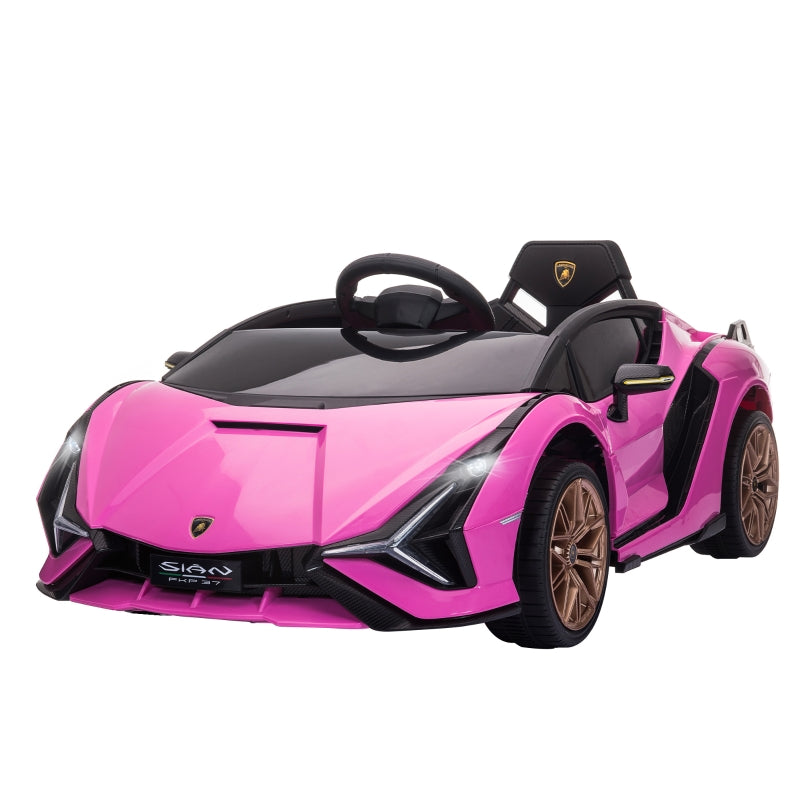 Lamborghini Children's Electric Car with Remote Control, 3-5 km/h for Ages 3-5, Pink