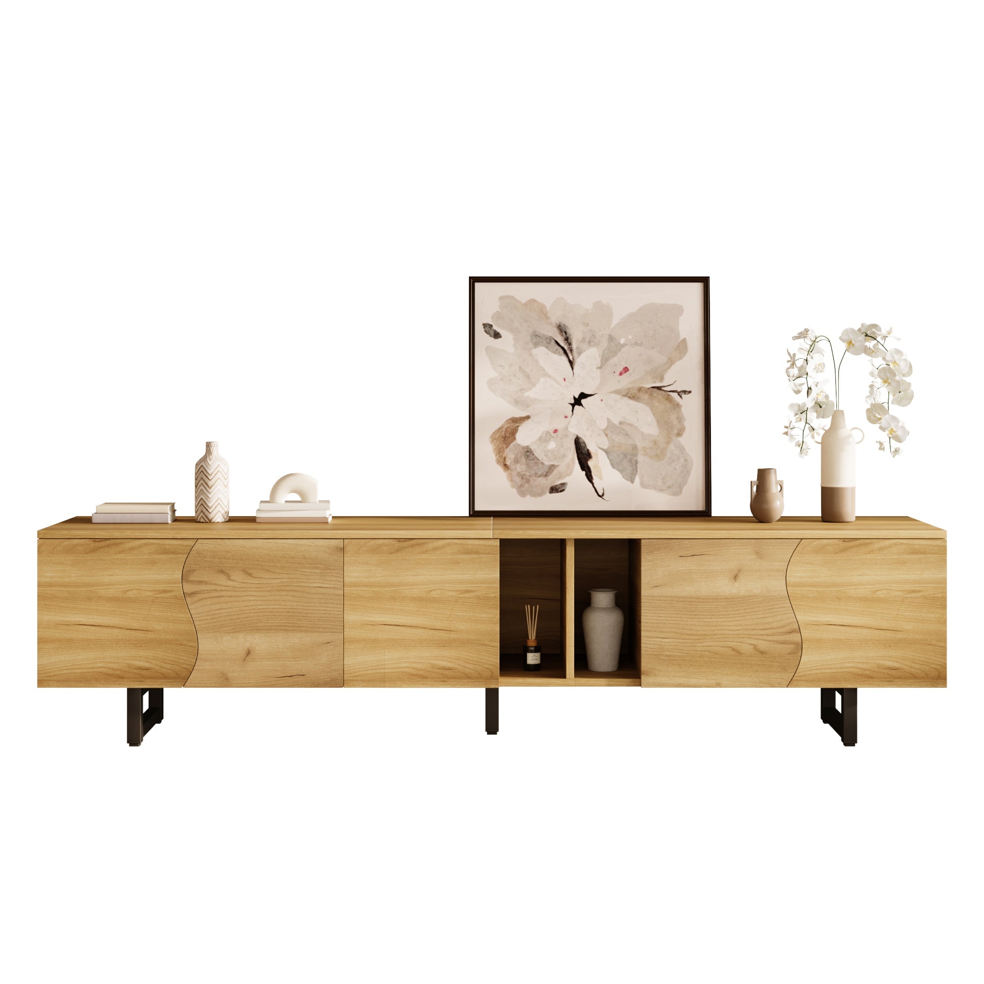 Low TV Stand Five-Door Cabinet Unique Design 191cm