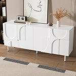 Geometric Sideboard with Irregular Curves Multi-Storage - White