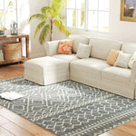 Rug Flat Weave Washable Anti-Slip Kitchen Boho Design Grey