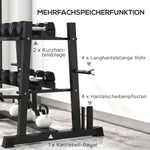 Dumbbell Rack 3 Levels, 200 kg Steel Black