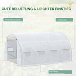 Greenhouse Foil 3.97 x 3.02 x 2m UV Protection Windproof Steel White