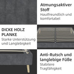 Modern Minimalist Bed Frame 140x200cm Low-Profile Base Grey Dutch Velvet