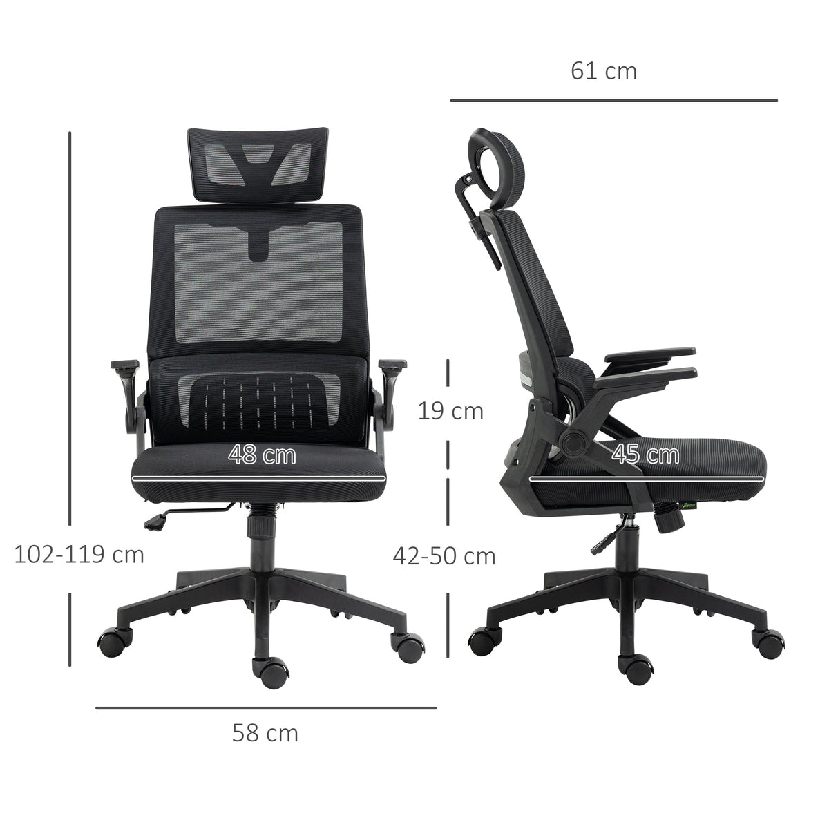 Office Chair Ergonomically Adjustable, Headrest, Armrests, Swivel, Rocking Function