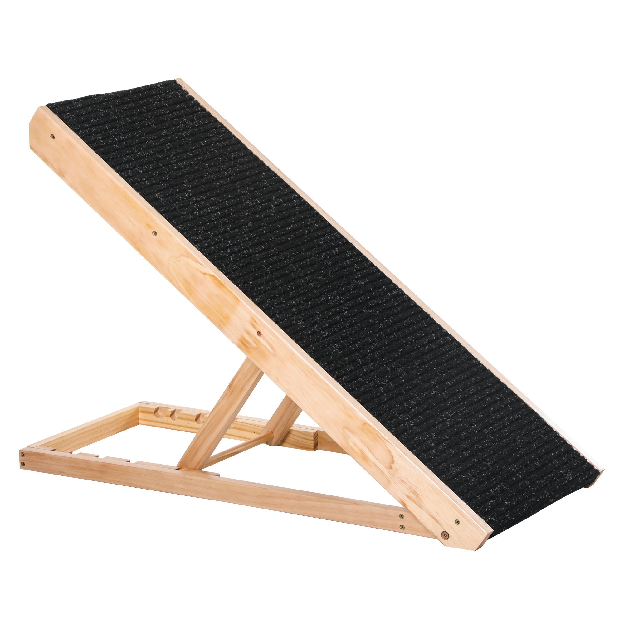 Pet Ramp, Adjustable Non-Slip, Pinewood and Polyester