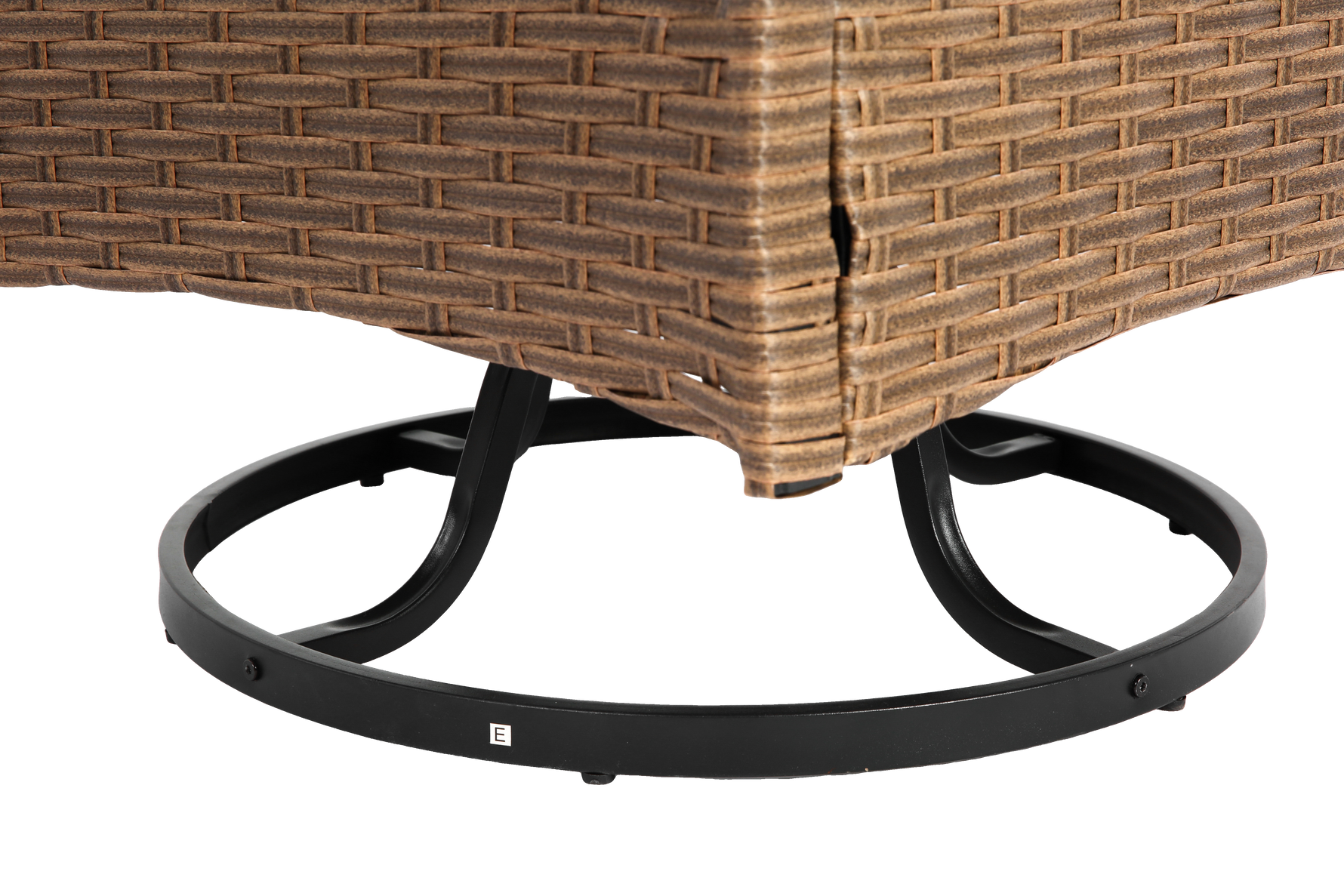 Outdoor Swivel Rocking Chair Set, 3 Pieces with 1 Table and 2 Chairs, 350lb Support, Brown Wicker