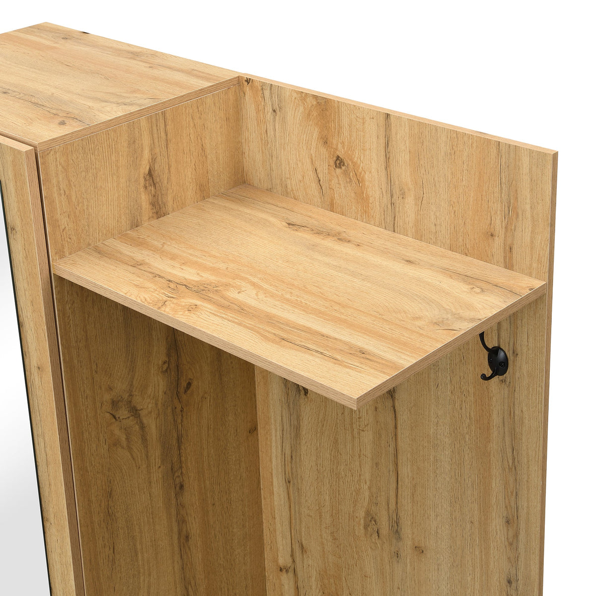 Wardrobe Set: 5 Hooks, Mirror, Shoe Cabinet, Built-in Storage, Hallway Bench.
