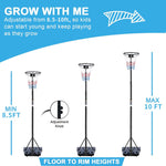 Basketball Hoop, Adjustable Height, Portable & Mobile, 8.5-10FT Range, Indoor/Outdoor Use
