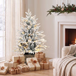 Tabletop Christmas Tree 90cm Pre-Lit Snow-Covered, Green