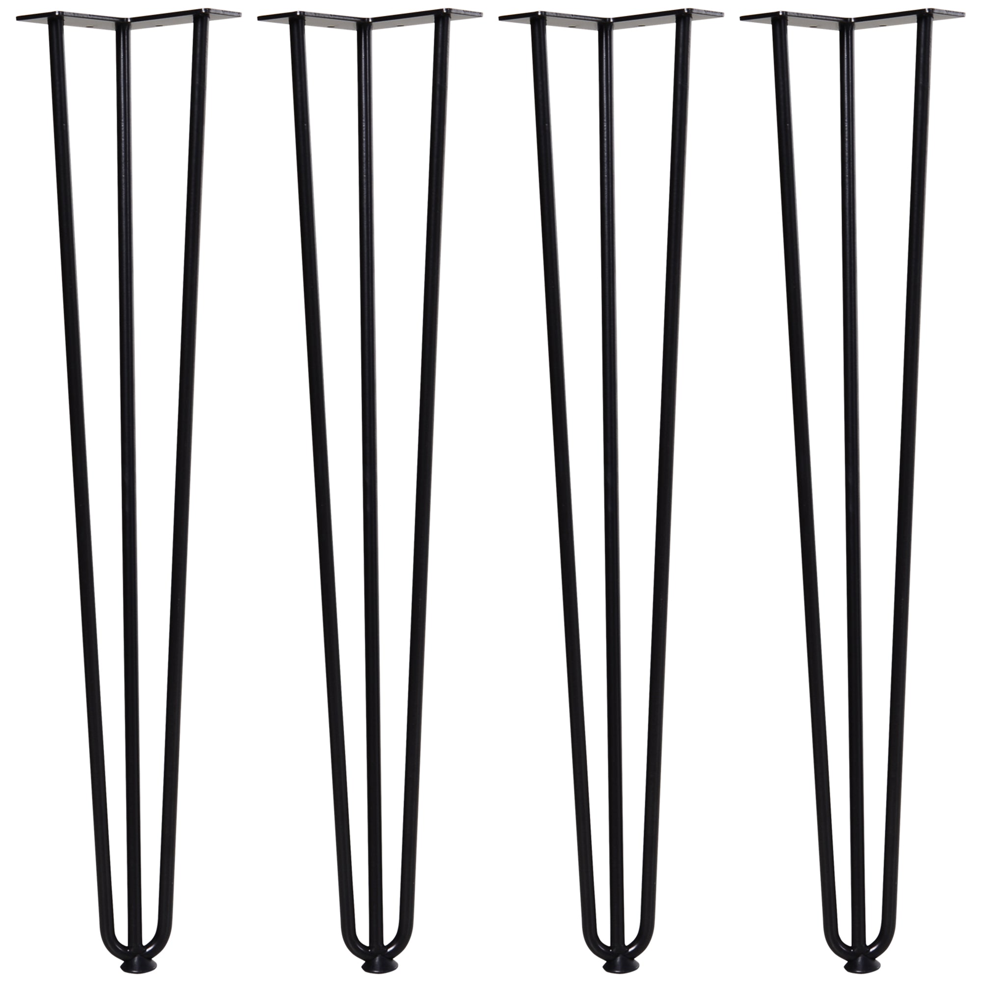 Table Legs, 4 pcs Steel Fork Design, Black