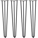 Table Legs, 4 pcs Steel Fork Design, Black