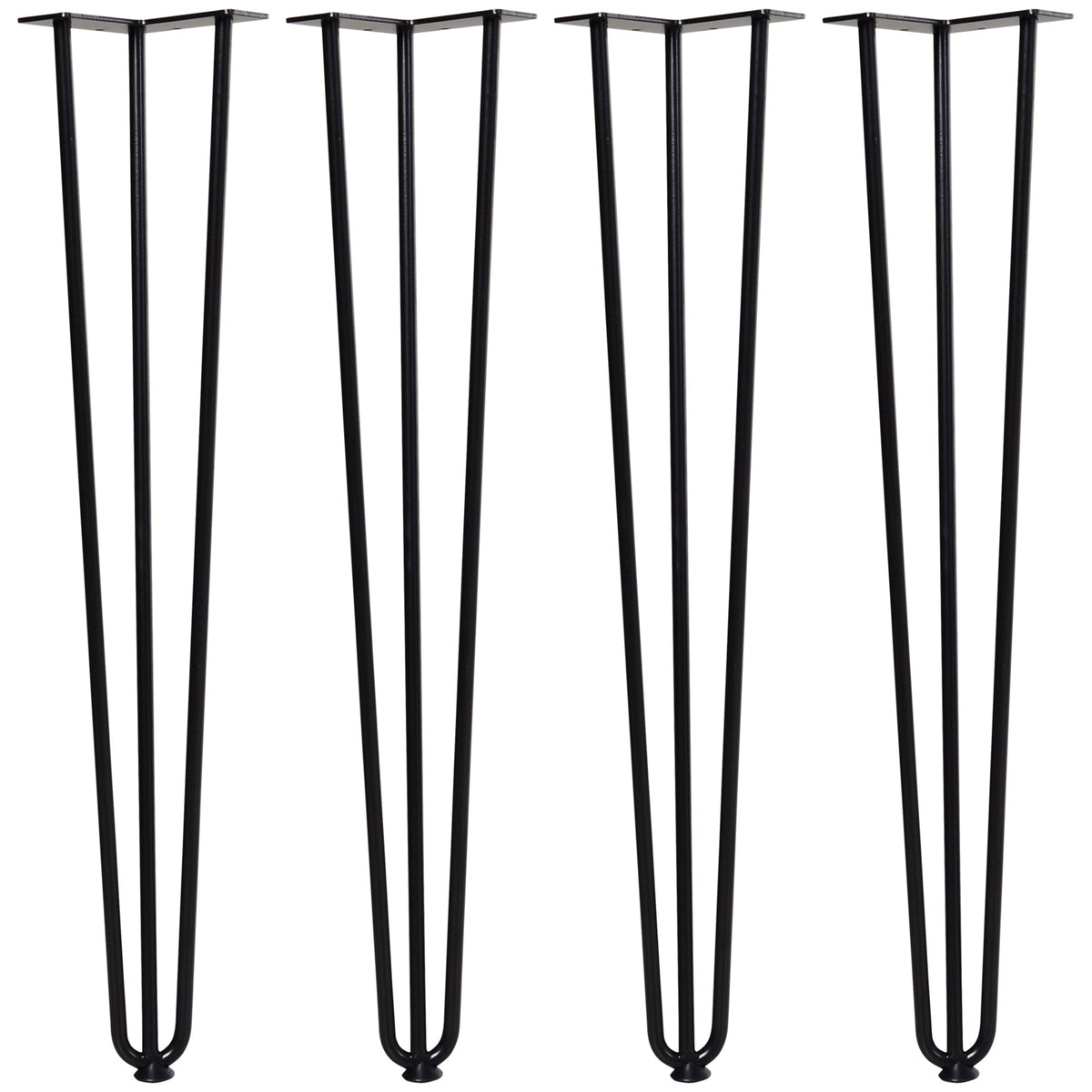 Table Legs, 4 pcs Steel Fork Design, Black