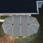 Double Parasol, Solar LED, UV 50+, Aluminium, Dark Grey