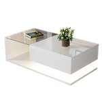 Coffee table, high-gloss white
 Side table, coffee table, with glass and LED effect