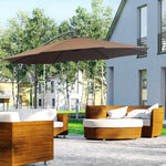 Cantilever Parasol, Sunshade Ø3x2.5m with Crank, Steel Frame, Coffee Polyester Fabric