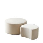 Coffee Table Set, 2-Piece Upholstered Round for Living Room, Foam