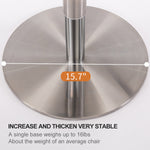 Bar Stools Modern Leather Swivel Adjustable Height Backrest - Black Titanium Stainless Steel