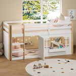 Children's Loft Bed 90x200cm with Ladder & Play Area White