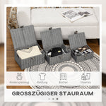 Storage Boxes Set of 3 with Lids & Buckles 18L 12L 7L, Grey