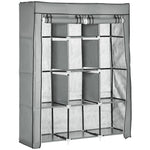 Fabric Wardrobe, Foldable Clothes Rails 8 Tiers, Light Grey